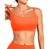 Tempt Me Women Sports Bra Swim Crop Tops Only(Neon Orange)