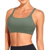 Tempt Me Women Sports Bra Swim Crop Tops Only(Olive Green)