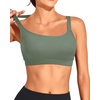Tempt Me Women Sports Bra Swim Crop Tops Only(Olive Green)