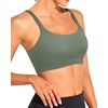 Tempt Me Women Sports Bra Swim Crop Tops Only(Olive Green)