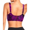 Tempt Me Women Sports Bra Swim Crop Tops Only(Purple Leaves)