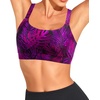 Tempt Me Women Sports Bra Swim Crop Tops Only(Purple Leaves)