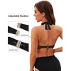 Women Halter Bikini Top Push Up Swimsuit Top Only with Mesh(Black)