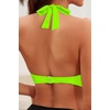 Women Halter Bikini Top Push Up Swimsuit Top Only with Mesh(Neon Green)