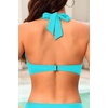 Women Halter Bikini Top Push Up Swimsuit Top Only(Aqua)