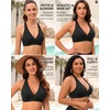 Women Halter Bikini Top Push Up Swimsuit Top Only(Black)