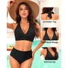 Women Halter Bikini Top Push Up Swimsuit Top Only(Black)