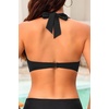 Women Halter Bikini Top Push Up Swimsuit Top Only(Black and White)
