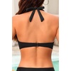Women Halter Bikini Top Push Up Swimsuit Top Only(Black-1)