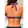 Women Halter Bikini Top Push Up Swimsuit Top Only(Color Leopard)