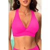 Women Halter Bikini Top Push Up Swimsuit Top Only(Hot Pink)