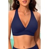 Women Halter Bikini Top Push Up Swimsuit Top Only(Navy Blue)