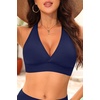 Women Halter Bikini Top Push Up Swimsuit Top Only(Navy Blue)