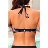 Women Halter Bikini Top Push Up Swimsuit Top Only(Pink Floral)