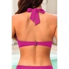 Women Halter Bikini Top Push Up Swimsuit Top Only(Pink Purple)