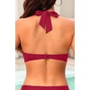 Women Halter Bikini Top Push Up Swimsuit Top Only(Red)