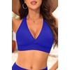Women Halter Bikini Top Push Up Swimsuit Top Only(Royal Blue)