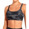 Tempt Me Women Sports Bra Swim Crop Tops Only(Black Grey Camouflage)