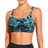 Tempt Me Women Sports Bra Swim Crop Tops Only(Blue Paisley)