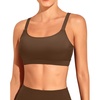 Tempt Me Women Sports Bra Swim Crop Tops Only(Brown)
