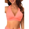 Women Halter Bikini Top Push Up Swimsuit Top Only(Pink)