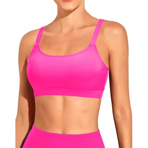 Tempt Me Women Sports Bra Swim Crop Tops Only(Hot Pink)