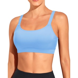 Tempt Me Women Sports Bra Swim Crop Tops Only(Light Blue)
