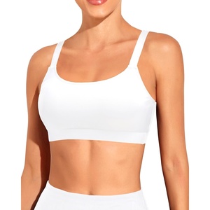 Tempt Me Women Sports Bra Swim Crop Tops Only(White)