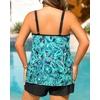 Women Plus Size Tankini Swimsuits Two Piece Flowy Bathing Suit with Short(Green Paisley)
