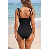 Women’s Tummy Control One Piece Swimsuits Retro Slimming Bathing Suits(Black)