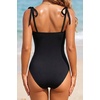Women’s Tummy Control One Piece Swimsuits Retro Slimming Bathing Suits(Black White)