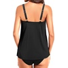 Women One Piece Swimsuit Vintage Off Shoulder Ruffled Bathing Suits(Black – Flyaway)
