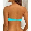 Tempt Me Women Strapless Bandeau Bikini Top Swim Bra(Aqua)
