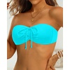 Tempt Me Women Strapless Bandeau Bikini Top Swim Bra(Aqua)