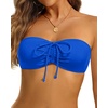Tempt Me Women Strapless Bandeau Bikini Top Swim Bra(Blue)