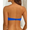 Tempt Me Women Strapless Bandeau Bikini Top Swim Bra(Blue)