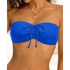 Tempt Me Women Strapless Bandeau Bikini Top Swim Bra(Blue)
