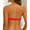 Tempt Me Women Strapless Bandeau Bikini Top Swim Bra(Cherry Red)