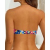Tempt Me Women Strapless Bandeau Bikini Top Swim Bra(Colorful Floral)