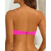 Tempt Me Women Strapless Bandeau Bikini Top Swim Bra(Neon Pink)