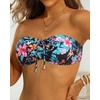 Tempt Me Women Strapless Bandeau Bikini Top Swim Bra(Tropic Floral)