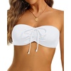 Tempt Me Women Strapless Bandeau Bikini Top Swim Bra(White)