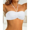 Tempt Me Women Strapless Bandeau Bikini Top Swim Bra(White)