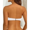 Tempt Me Women Strapless Bandeau Bikini Top Swim Bra(White)