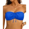 Tempt Me Women Strapless Bandeau Bikini Top Swim Bra(Blue)