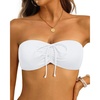 Tempt Me Women Strapless Bandeau Bikini Top Swim Bra(White)