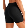 Women High Waisted Swim Shorts – 5″ Bathing Suit Bottoms with Pockets 2026(Black)