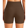 Women High Waisted Swim Shorts – 5″ Bathing Suit Bottoms with Pockets 2026(Brown)