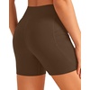 Women High Waisted Swim Shorts – 5″ Bathing Suit Bottoms with Pockets 2026(Brown)
