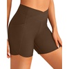 Women High Waisted Swim Shorts – 5″ Bathing Suit Bottoms with Pockets 2026(Brown)